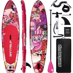 Santasup Piepūšamā piepūšamā airu dēlis Surfboard SUP Complete Paddle Board piederumi Regulējams airu sūknis ISUP Ceļojumu mugursoma pavadas ūdensnecaurlaidīga soma pieaugušo airu dēlis