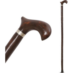 NEXTVJN Koka pastaigu nūja Handmade Izlocīšanas pastaigu nūja vīriešiem un sievietēm Dabīgā koka Fancy Walking Stick Ideāli piemērots vīriešiem vai sievietēm Black Derby Handle 38 