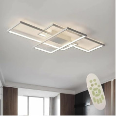 Diossad Dimmable griestu gaisma LED ar tālvadības pulti, taisnstūra formas gaismas griestu gaisma ar atmiņas funkciju, 2700 K - 6500 K Warm Natural Cold White griestu panelis guļamistabai dzīvojamai istabai virtuvei