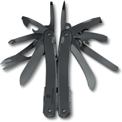 VICTORINOX Swiss Tool Spirit MXBS, 24 funkcijas, multifunkcionāls instruments ar knaiblēm, skrūvgriezi, skārdenēm, neilona jostas somiņa, melns