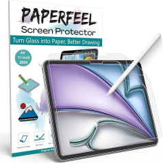 PAPERFEEL [Pack of 2] Plēve iPad Air 11 Inch 2024 M2 Model ekrāna aizsargplēve, matēta papīra ekrāna aizsargplēve rakstīšanai un zīmēšanai - aizsargā pret atspīdumiem, pirkstu nospiedumiem un skrāpējumiem, viegla uzstādīšana