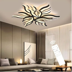 Modern LED griestu gaisma Dimmable 90 W Living Room Lamp Griestu lampa Guļamistaba ar tālvadības pulti Gaismas krāsa spilgtums Krāsu maiņa Melns griestu apgaismojums Lampas aptumšošana Interjera apgaismojums