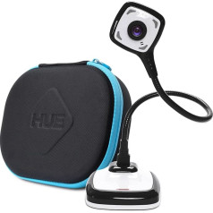 HUE HD Pro elastīga USB videokamera un dokumentu kamera (kamera melnā krāsā ar melnu somiņu)