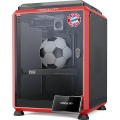 Creality K1C 3D printeris Bayern Munchen ar mākslīgā intelekta kameru, drukāšanas ātrums 600 mm/s, dzesēšanas trio, metāla ekstrūderis, oglekļa šķiedras pavedieni, LCD auto izlīdzināšanas funkcija, sarkans