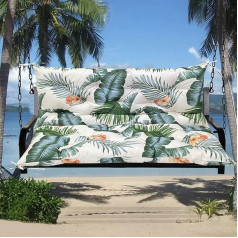 LiveGo Garden Bench Cushion 2/3/4 Seater Soft Outdoor Waterproof Patio Lounger Bench Swing Hammock with Backrest (100x100x10cm, Floral Print)