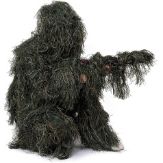 NINAT Ghillie Suit Camo 3D Leafy Gear džungļu medību kamuflāžas apģērbs 4 gabali + soma