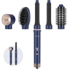 5-in-1 MaxAIR Styler, PARWIN PRO BEAUTY matu žāvētājs, karstā gaisa suku komplekts, gaisa matu veidotājs ar 110 000 apgriezienu minūtē ātrgaitas motoru, matu veidotājs žāvēšanai, iztaisnošanai, apjomam, cirtām, jonu kopšanai (zils)