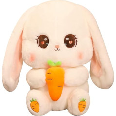 JAWSEU Rabbit Cuddly Toy Rabbit plīša rotaļlieta ar burkānu 50 cm Rabbit plīša Kawaii Plushie Pildīta rotaļlieta dāvanas dekorācijas bērniem Draugi Ziemassvētki Dzimšanas diena