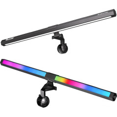 Quntis 51cm LED ekrāna lampa PC RGB galda lampa USB datora daudzkrāsaina gaismas josla monitora datora apkārtējā gaisma Regulējama 15 krāsu apgaismojuma gaismas josla spēļu lasīšanai