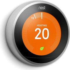 Google Nest mācīšanās termostats, 3. paaudze, nerūsējošais tērauds