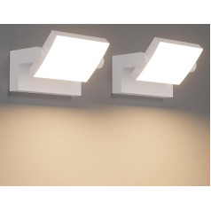 Klighten Pack of 2 Wall Light 24 W āra iekštelpu sienas lampas IP65, modernas sienas lampas ar grozāmu LED paneli, āra apgaismojums dārzam, ieejai, terasei, 1500 lūmenu, balts, silti balts, 3000 K