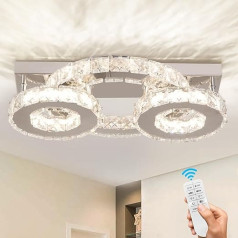 FRIXCHUR Dimmable Crystal lustra Modern Crystal griestu gaisma 3 gredzeni LED Flush-Mounted Celiling Light ēdamistaba guļamistaba dzīvojamā istaba 38001