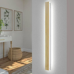 AOEH LED sienas lampas Iekštelpu koka sienas lampas Dimmable ar tālvadības pulti Long Wall Light Made of Bamboo 41 W Lamps Wood Wall Lighting Modern Wall Lamp for Bedroom Living Room Hallway Staircase 115 cm