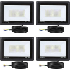 Blivrig 4 x 100 W LED āra prožektors auksti balta 6500 K 10000 LM, 160 LED āra prožektors, IP66 ūdensizturīgs prožektors, dārza āra prožektors, pagalmam, garāžai, noliktavai