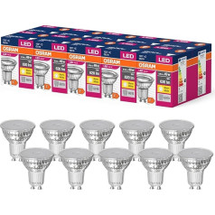 OSRAM LED Star Value PAR16 LED spuldze ar GU10 pamatni GL 620 lūmenu silti balta (3000K), aizstājēja parastajām 49 W kvēlspuldzēm, bez apgaismojuma, bez apgaismojuma, 10 gab. iepakojumā