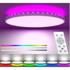 32 W LED griestu gaisma, ar tālvadības pulti, 42 cm RGB griestu gaisma, aizmugurējā apgaismojuma un CCT 3000 K - 6000 K 3200 LM LED paneļa krāsu maiņa, vannas istabas lampa bērnu istabai, dzīvojamai istabai,