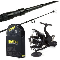 Faith karpu makšķerēšanas komplekts - X-Stalk Hybrid 10 ft - 3,50 lbs - LS 6000 makšķerēšanas spole - neilona aukla izturīgai karpu zvejai un optimālai makšķerēšanas baudīšanai - kompakts un jaudīgs dizains