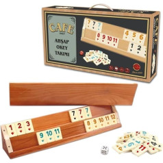 Koka Rummy komplekts ar melamīna akmeņiem Real Wood Ahsap Okey Takimi