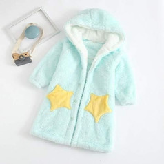 Bathrobe Autumn Winter Baby Pyjamas Bathrobe Cartoon Hoodies Girls Boys Sleepwear Bath Towels Kids Soft Bathrobe Pyjamas Kids Clothing Women Winter Bathrobe (Color: Blue, Children's Size