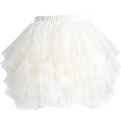 NANQUAN Bērnu meiteņu Tutu svārki mazulim 6 kārtu Tilla Tutus 1-8T White, balta, balta