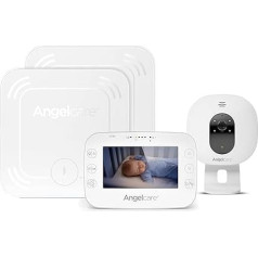 Angelcare SmartSensor Pro 3, 3-in-1 monitorings: Video + audio + kustība ar bezvadu sensoru paklājiņiem, telpas temperatūras displejs