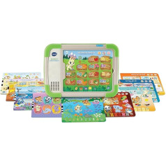 VTech interaktīvā Flashcard tāfele - mācību tāfele ar FSC® sertificētu koksni, 10 divpusējām Flashcard kartēm, mācību lapu, 800 skārienpunktiem un 3 spēļu režīmiem - bērniem vecumā no 3 līdz 6 gadiem