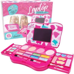 My Laptop Girls Makeup Set by Make it Up Fold Out Makeup Palette with Mirror and Secure Close - Safe Tested, No Toxic