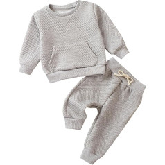 Yanmucy toddler zīdaiņu zēns apģērbu apģērbu apģērbi Unisex kokvilnas Pulovers džemperis topi bikses komplekts Baby Boy meitene gadījuma Tracksuit pavasara rudens apģērbu komplekts