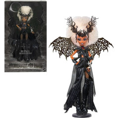 Lelle Monster High RuPaul Dragon Queen ES versija ar mirdzošu melnu kleitu, augstpapēžu zābakiem, spārniem un augstākās kvalitātes iepakojumu