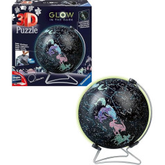 Ravensburger 3D Puzzle 11544 Glow In The Dark Star Globe - 180 detaļas - fotoluminiscējošs globuss bērniem un pieaugušajiem