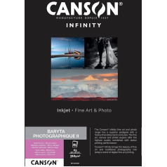 Canson Infinity Baryta Photographic II 310, C400110550, digitālais papīrs Fine Art, DIN A3 (29,7 cm x 42,0 cm), 25 lapas, 310 g/m², balts