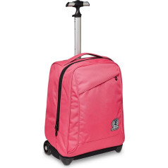 Invicta Benin Solid Trolley, 2-in-1, skolas soma ar ritenīšiem, mugursoma ar ratiņu funkciju skolai, ceļošanai, meitenēm un zēniem, izgatavota no ilgtspējīga auduma, rozā, moderna