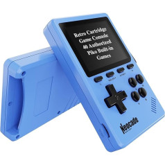 Neocade Retro rokas videospēļu konsole, 40 Pico licencētas retro spēles, saderīga ar GBA/GBC/GB kasetēm - zila