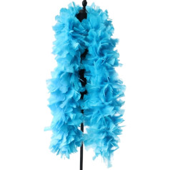 200g/2meter Big Turkey Plume Ribbon Feather Boa Shawl for Wedding Party Dress Sewing Decoration Für Nähen(Lake Blue)