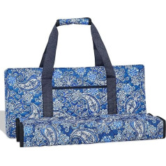 ZGME Blue Printed Soft Bag Set for American Mahjong Ma Jong Set Tote Bag Empty Mah Jong Bag Only, blue, Classic