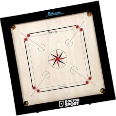 Carrom International Tournament Board A-One 8 mm dabīgā bērza A kategorijas koka spēļu dēlis 12 kg 74 x 74 cm Ārējais 83 x 83 cm