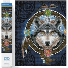 Diamond Dotz Celtic Wolf Guide 51,5 x 51,5 cm dimantu izšūšanas komplekts ar dimantiem Sparkling Picture for Kids Adults DD12-049