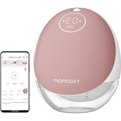 Momcozy krūts sūknis M9 Slēpts un ērtāks pārnēsājamais krūts sūknis (rozā sarkans, 1 gab.)