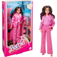 Barbie The Movie Doll Filmu fani, Glorija rozā bikšu kostīmā, iedvesmojusies no America Ferreras filmas tēla, kustīga ar augstpapēžiem, piemērota kā dāvana bērniem no 3 gadu vecuma, HPJ98