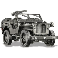 Piececool 3D Mozaīka, 3D metāla puzle metāla modeļu komplekts automašīnai Willys MB, 3D metāla puzle 340 nerūsējošais tērauds, pilnmetāls, 1:1 atjaunošana, dzimšanas dienas dāvana, modeļu komplekts pieaugušajiem, 221 gabaliņš