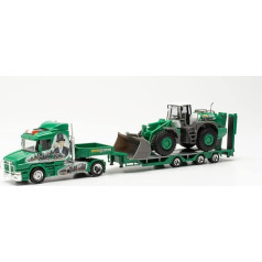 herpa 315562 Scania 143 H.E. Payne Refrigerated Tractor 1:87 Scale Truck for Diorama, Model Making, Collectible, Made in Germany, Decoration, Model Made of Plastic, Miniature Model, Green, Yellow