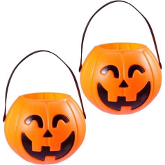 TOYANDONA 2 x Halloween ķirbju spainis, 17 cm ķirbju spainis, ķirbju spainis, konfekšu spainis bērniem, Halloween, konfekšu spainis