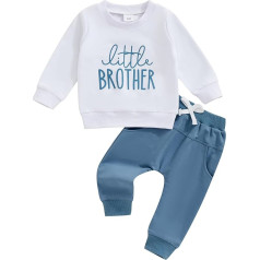 Yassiglia Toddler Boy Apģērbu komplekts Big Bro Little Bro Matching Outfit Big Brother Long Sleeve Shirt + bikses Rudens apģērbu komplekti bērnu zēniem