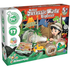 Science4you 926655.006 My First Jurassic World Explorer zinātniskais komplekts ar vairāk nekā 14 eksperimentiem, izglītojoša rotaļlieta bērniem no 5 gadiem, jaukta, S