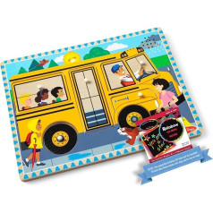 The Wheels on The Bus: 6 gabaliņu skaņu puzles komplekts ar 1 M&D Scratch Fun Mini Pad (07399)