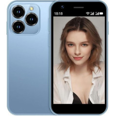 Hipipooo Mini viedtālrunis Atbloķēts 4G mobilais tālrunis 3.0 collu Dual SIM 2000mAh akumulators 2MP + 5MP kamera Android 10.0 Quad Core rezerves tālrunis (zils, 2G+16G)