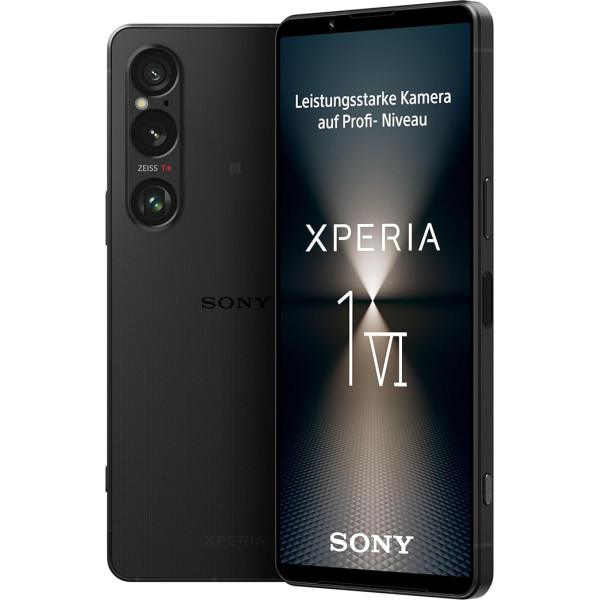 Sony Xperia 1 VI (inovatīvs sensors ar trīskāršu lēcu un ZEISS, 6,5 collas, 19,5:9 FHD+ HDR OLED 120 Hz, 3,5 mm audio, Android 14, IP65/68, Dual SIM, melns