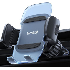 Lamicall Mobile Phone Holder Car, Mobile Phone Car Mount - [2024 Spring Clip] Universal Ventilation Mobile Phone Holder Car, 360 Degree Vent Car Holder for iPhone 15/14/13/12 Pro Max Plus, Samsung,