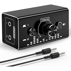 Tendak divvirzienu 3,5 mm jack audio slēdža selektors 2 in 1 Out / 1 in 2 Out analogais klusais stereo audio slēdžis ar skaļuma regulēšanas skaņas sadalītāju skaļruņiem austiņām datoram