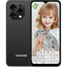 DOOGEE N55 PRO atbloķēts viedtālrunis bez līguma 2024, 16GB + 256GB 1T paplašinājums, Android 14, 13MP kamera + 8MP, 6,56 collas, 5150 mAh akumulators, NFC Simlock-Free Mobilie telefoni 4G telefoni Face ID